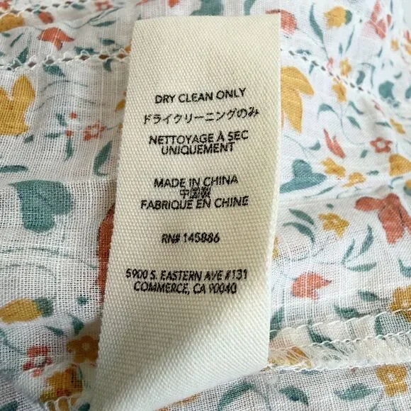 The GREAT Whip Stitch Flounce Top Shirt Ivory Floral Boho Women’s S - Picture 12 of 13